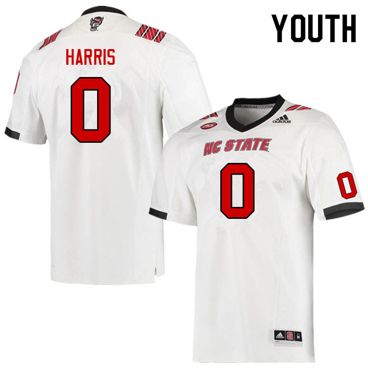 Youth #0 Joshua Harris NC State Wolfpack College Football Jerseys Sale-White - Click Image to Close